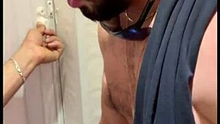 hot anal pegging in the gym bathroom with huge cock and bdsm vibes 😈🏋️‍♂️