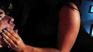 Goth Femdomina Gagging Guy with Strapon Deepthroat