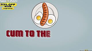 at the cookout, ameena green gets her ass spanked and licked in cowgirl. she rides hard for cumshot.