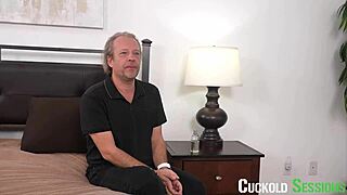 French busty wife cuckolds husband with huge dick pounding