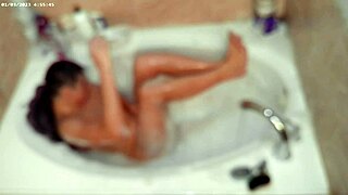 Solo Bubble Bathing Boy in Pool