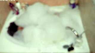 Solo Bubble Bathing Boy in Pool