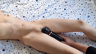 Petite skinny milf achieves multiple orgasms