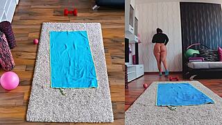 get fit and frisky naked workout spreading asshole