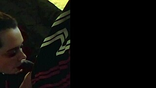 Amber sucks cock with warm mouth for rookie cameraman