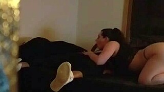 Amber sucks cock with warm mouth for rookie cameraman