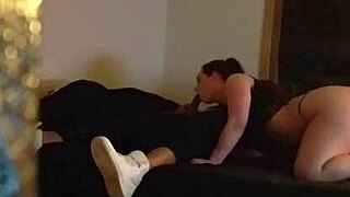 Amber sucks cock with warm mouth for rookie cameraman
