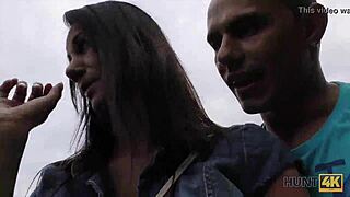 Hunt4k Guy Needs Cash, Lets Stranger Fuck Cute GF Liliane in Public