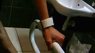 fucking glasses teen in public restroom for intense orgasm