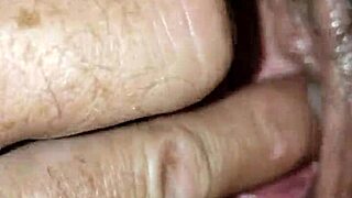 Playing with my girl's sweet pussy in close-up webcam session