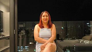 I interviewin' this fat tatooed Mexican MILF an' she showin' her wet pussy.