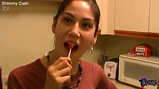 18yo native American girlfriends tag team blowjob on big black cock