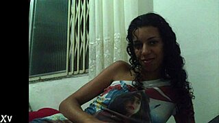 latina brunette flashes in wonder woman costume at home