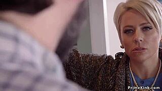 Blonde Step Mom and Teen Share Hard Cock Together