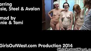 australian amateur lesbians getting frisky with oral and fingering backstage