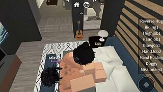 in the virtual world of roblox, a guy finds and fucks a slutty girl hard