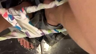 my pretty pierced pussy dripping while peeing in bathroom homemade