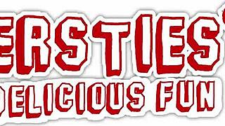 two lesbian babes with natural tits and hairless pussies get intimate outdoors, licking clits up close