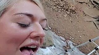 public fuck facial with cumshot on bent over ass