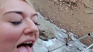 public fuck facial with cumshot on bent over ass