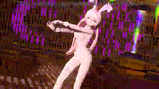 Megurine Luka in alien project diva nude mod, wearing full nude bunny costume
