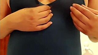 Beautiful pregnant Colombian teen flashes tits and loves milk!