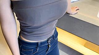 Firm Round Big Tits Slut Gets Hard Fucked In Front Of Mirror