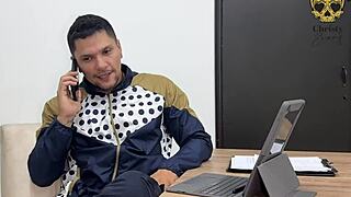 Surprised at work with secret massage