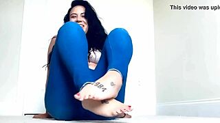 Tickle tease on barefoot feet 😄