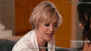 Busty stepmom dominates tiny asian stepdaughter