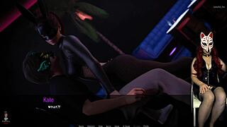 Kate, 27, strips in leather costume, rips clothes, shows big tits