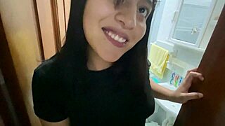 Latina Stepsister Gets Boldly Fucked by Stepbrother While Brushing Teeth