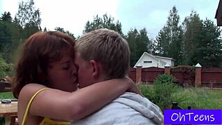 Dana and Garik outdoor fucking with roommate and girlfriend