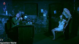 Interrogate cute dreadgirl in bdsm prison scene
