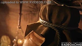 Lara says, 'my guts are getting rocked by futanari hardcore action'