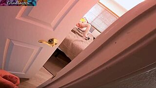 caught sneaking a peek at curvy stepmom touching herself