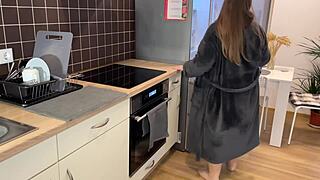 Amateur Cougar Bent Over with Wet Pussy in Doggy Style Fucking Mother-In-Law's Panties