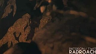 Lara says, 'my guts are getting rocked by futanari hardcore action'