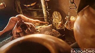 Lara says, 'my guts are getting rocked by futanari hardcore action'