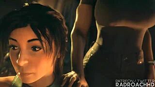 Lara says, 'my guts are getting rocked by futanari hardcore action'