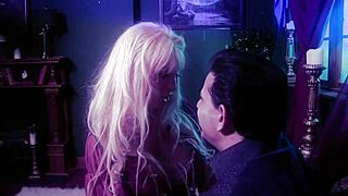 Amy Anderssen Rides Monster Cock in Lingerie! Huge Tits Bouncing and Cumshot!