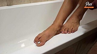 Milf wife enjoys wet shaved pussy in hardcore horny session. Golden rain femdom pissing compilation follows.