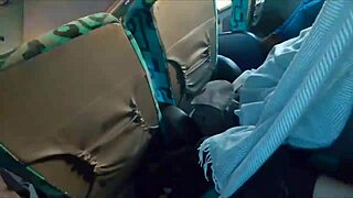 Risky couple bangs on public beach and bus with massive cumshots