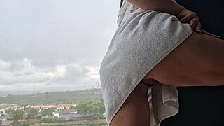 wow, after shower solo orgasm near window feels amazing!