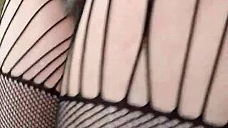 Housewife Does Fetish Workout In Fishnets