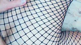 my wife in stockings getting rough sex, her wet pussy loving it hard