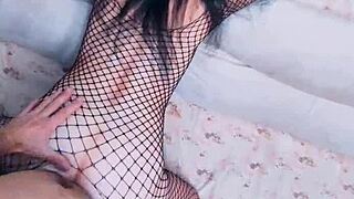 my wife in stockings getting rough sex, her wet pussy loving it hard