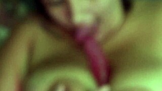 wow, this mature latina is squirting a huge milk jet from her tight pussy.