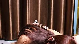 April Maxima demonstrates toy interaction with mouth and feet