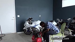 Curvy Babe Uses Boobs To Fix Car.